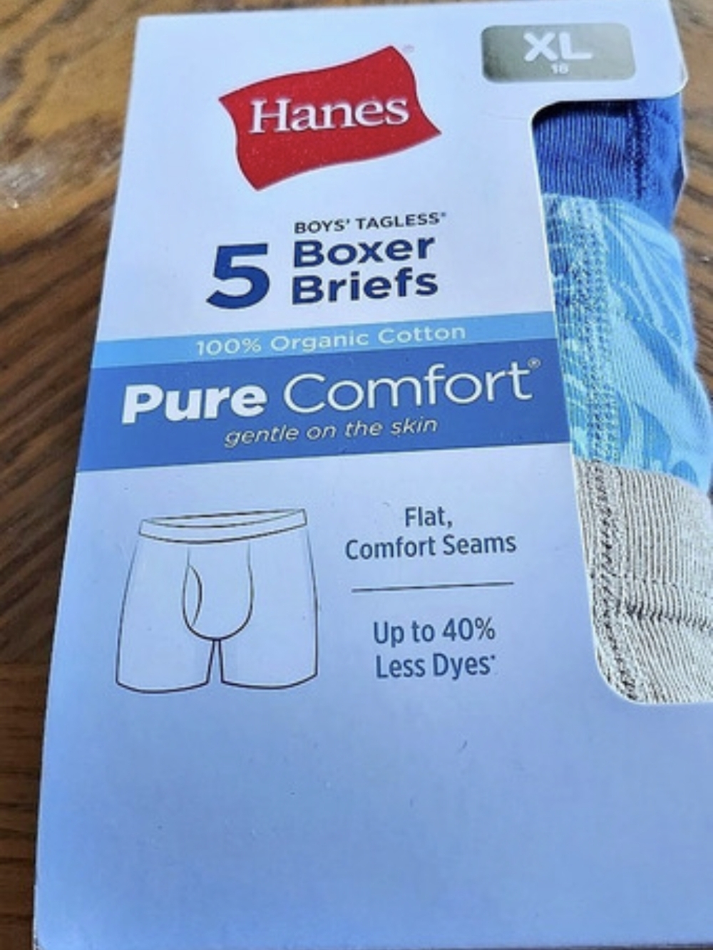 Hanes Pure Comfort Boxer Briefs 5-Pack XL NWT